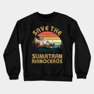 Save The Sumatran Rhinoceros Crewneck Sweatshirt